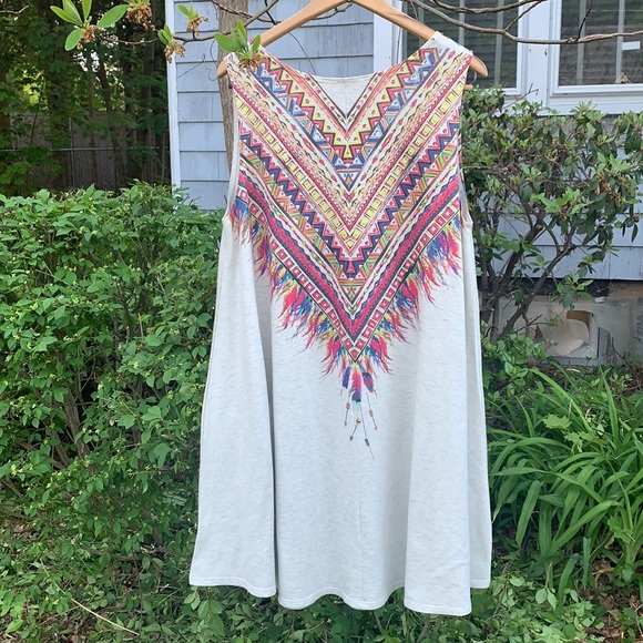 Phil Love brand Sleeveless Dress Ladies size XL- Boho Feather print - Picture 5 of 9